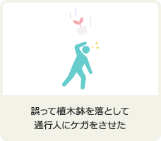 誤って植木鉢を落として通行人にケガをさせた